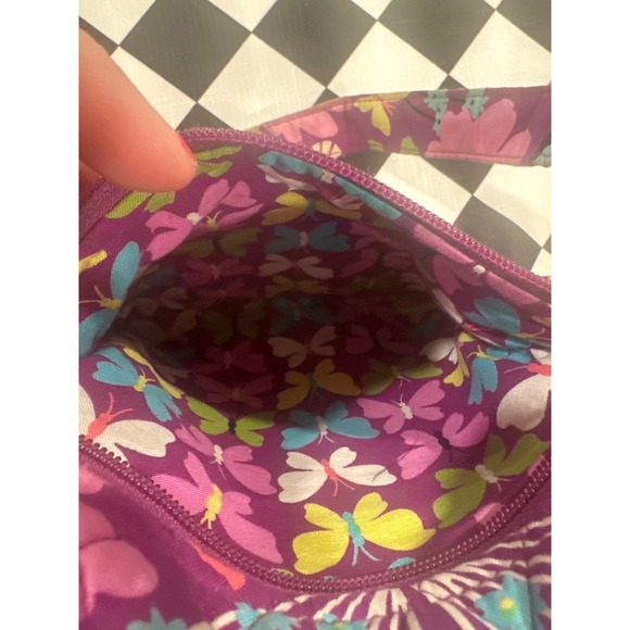 Vera Bradley Purple Floral Butterfly hipster Crossbody Shoulder Bag Purse - Picture 8 of 8